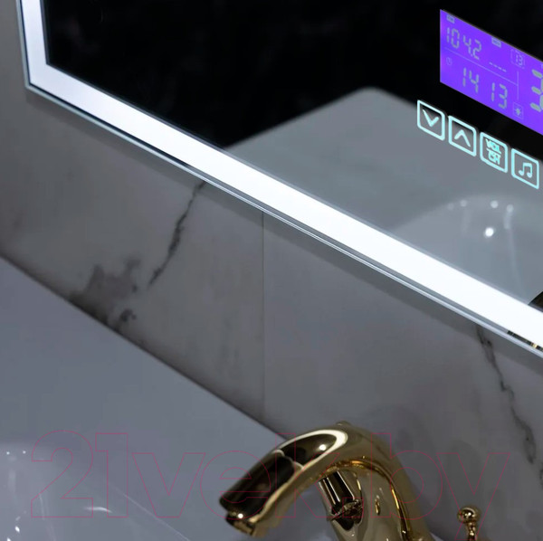 Изображение товара Зеркало Пекам Greta 100x80 / greta-100x80MP (с подсветкой, с многофункциональной панелью, подогрев)