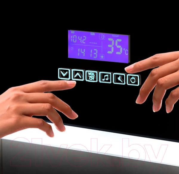 Изображение товара Зеркало Пекам Greta 100x80 / greta-100x80MP (с подсветкой, с многофункциональной панелью, подогрев)