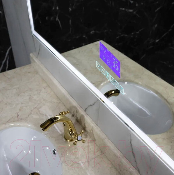 Изображение товара Зеркало Пекам Greta 100x80 / greta-100x80MP (с подсветкой, с многофункциональной панелью, подогрев)