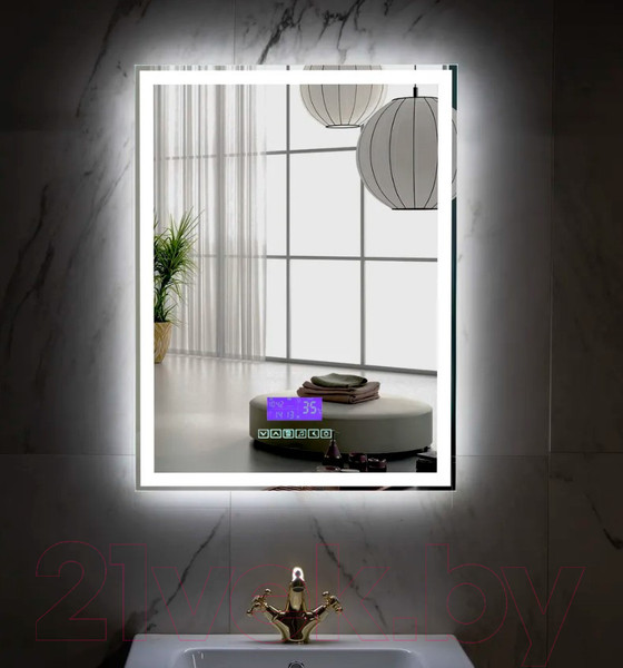Изображение товара Зеркало Пекам Greta 80x100 / greta-80x100M (с подсветкой, с многофункциональной панелью)