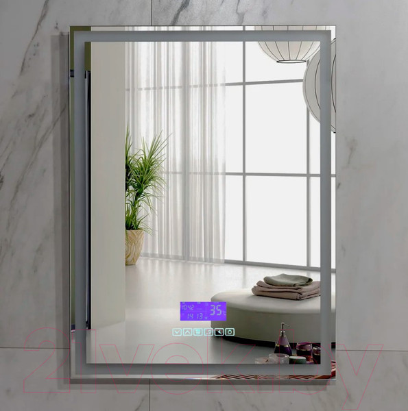 Изображение товара Зеркало Пекам Greta 80x100 / greta-80x100M (с подсветкой, с многофункциональной панелью)