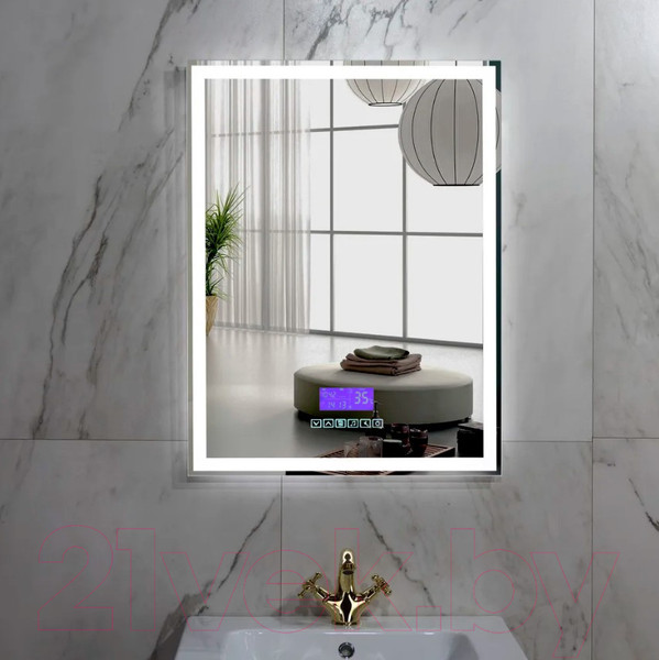 Изображение товара Зеркало Пекам Greta 80x100 / greta-80x100M (с подсветкой, с многофункциональной панелью)