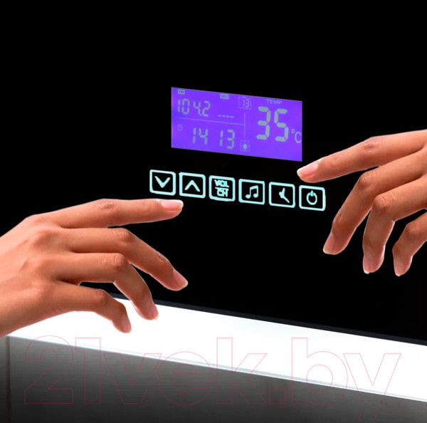 Изображение товара Зеркало Пекам Greta 80x100 / greta-80x100MP (с подсветкой, с многофункциональной панелью, подогрев)