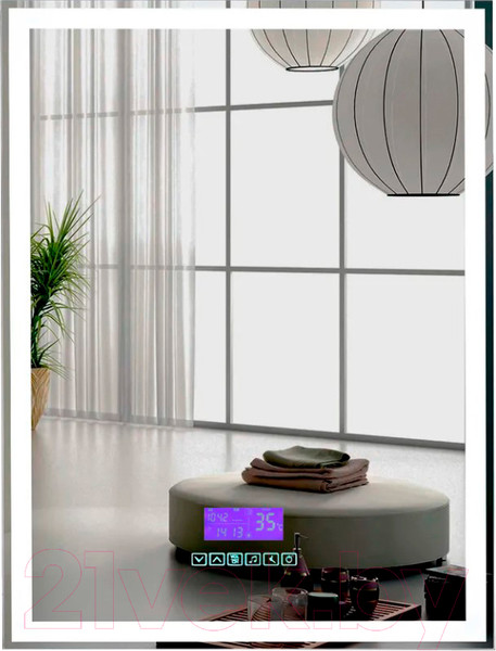 Изображение товара Зеркало Пекам Greta 80x100 / greta-80x100MP (с подсветкой, с многофункциональной панелью, подогрев)