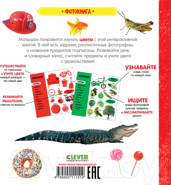 Изображение товара Развивающая книга CLEVER Первые знания. Фотокнига. Цвета (2023)