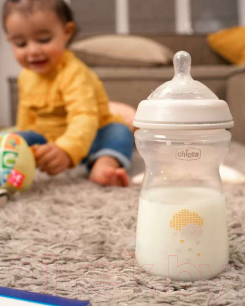 Изображение товара Бутылочка для кормления Chicco Natural Feeling силиконовая соска с флексорами / 00081335300000 (330мл)