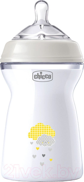 Изображение товара Бутылочка для кормления Chicco Natural Feeling силиконовая соска с флексорами / 00081335300000 (330мл)