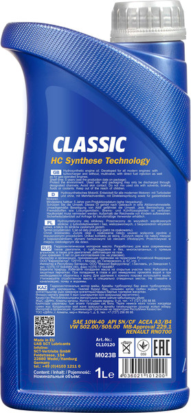 Изображение товара Моторное масло Mannol Classic 10W40 SN/CF / MN7501-1 (1л)