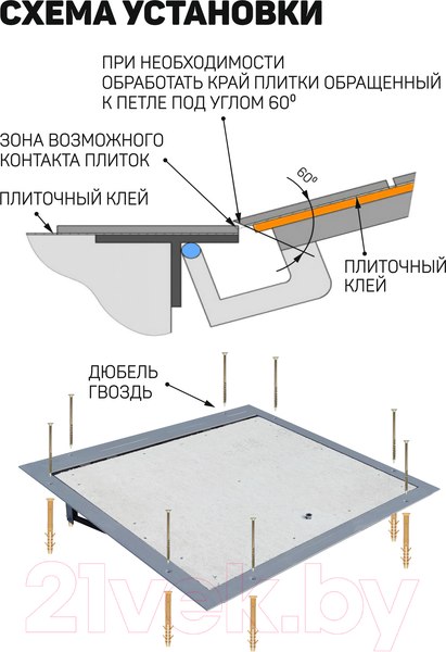 Изображение товара Люк напольный Lukoff Гарант 90x70П