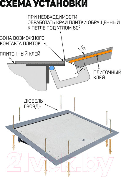 Изображение товара Люк напольный Lukoff Гарант 90x60П