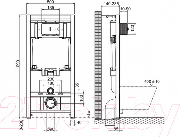 Изображение товара Унитаз подвесной с инсталляцией BelBagno BB062CHR-MB/BB062SC-MB/BB002-80/BB007-PR-NERO.M