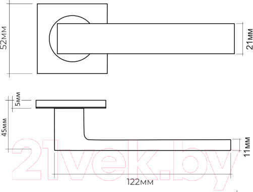 Изображение товара Ручка дверная Abriss R21.085 MCP (хром матовый)