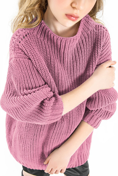 Изображение товара Кофта детская Amarobaby Knit Soft / AB-OD21-KNITS2602/06-122 (розовый, р. 122)