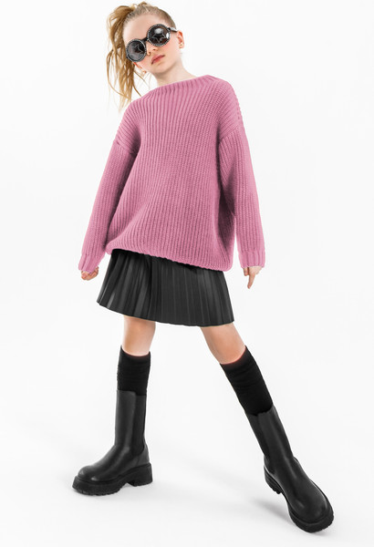 Изображение товара Кофта детская Amarobaby Knit Soft / AB-OD21-KNITS2602/06-122 (розовый, р. 122)