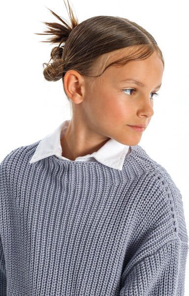 Изображение товара Кофта детская Amarobaby Knit Soft / AB-OD21-KNITS2602/11-128 (серый, р. 128)