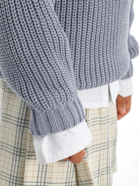 Изображение товара Кофта детская Amarobaby Knit Soft / AB-OD21-KNITS2602/11-134 (серый, р. 134)