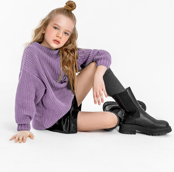 Изображение товара Кофта детская Amarobaby Knit Soft / AB-OD21-KNITS2602/22-134 (фиолетовый, р. 134)