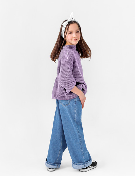 Изображение товара Кофта детская Amarobaby Knit Soft / AB-OD21-KNITS2602/22-134 (фиолетовый, р. 134)