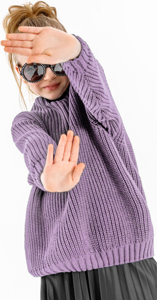 Изображение товара Кофта детская Amarobaby Knit Soft / AB-OD21-KNITS2602/22-134 (фиолетовый, р. 134)