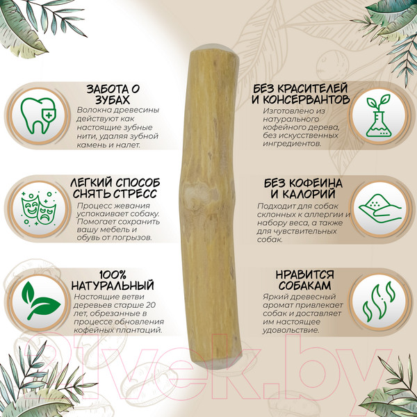 Изображение товара Игрушка для собак Coffee Wood Палочка кофейного дерева / STICK/CW-XS