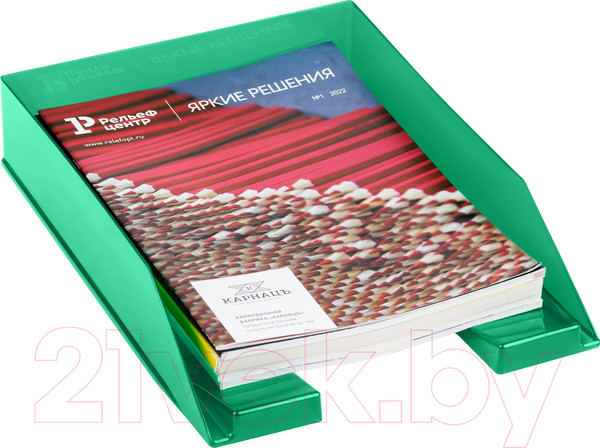 Изображение товара Лоток для бумаг Стамм Фаворит / ЛТГ-30564 (зеленый)