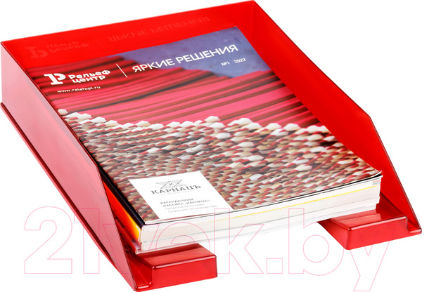 Изображение товара Лоток для бумаг Стамм Фаворит / ЛТГ-30565 (красный)