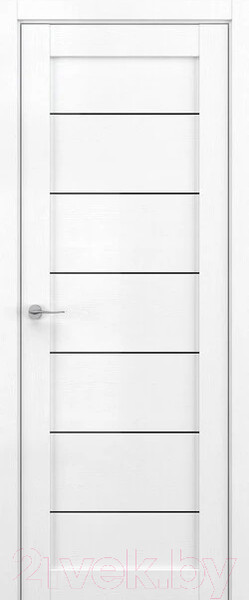 Изображение товара Дверь межкомнатная Deform V7 ДО 60x200 (вайт вуд/стекло черный лак)