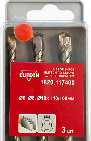 Изображение товара Набор буров Elitech 1820.117400 (3шт)
