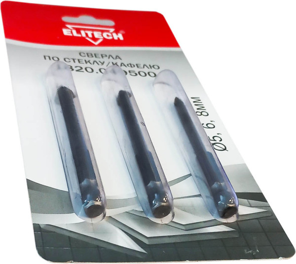 Изображение товара Набор сверл Elitech 1820.049500 (3шт)