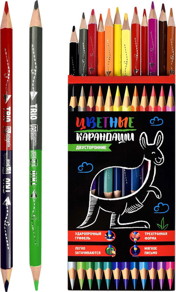 Изображение товара Набор цветных карандашей Феникс+ Кенгуру / 58581 (24шт)