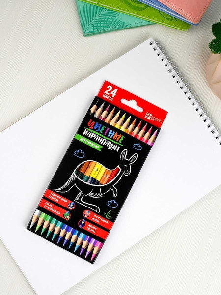 Изображение товара Набор цветных карандашей Феникс+ Кенгуру / 58581 (24шт)