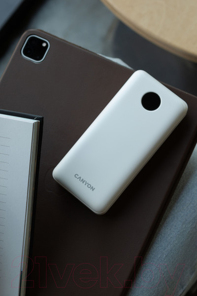 Изображение товара Портативное зарядное устройство Canyon PB-2002 / CNE-CPB2002W (белый)