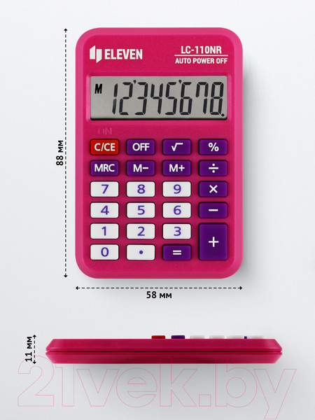 Изображение товара Калькулятор Eleven LC-110NR-PK (розовый)