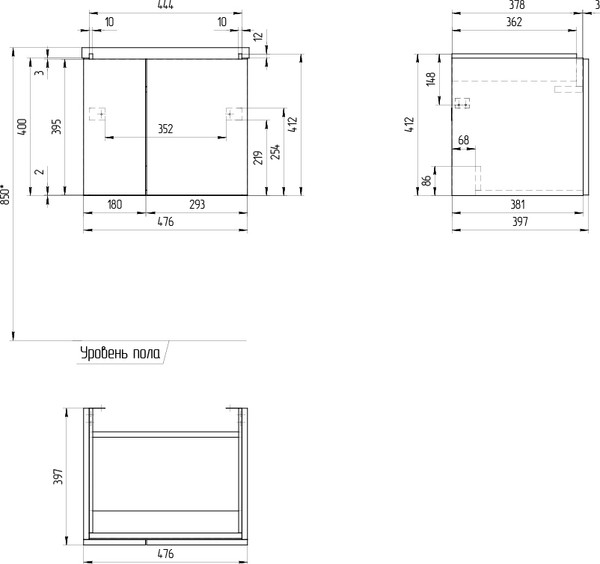 Изображение товара Тумба под умывальник Cersanit Colour 50 / 64257