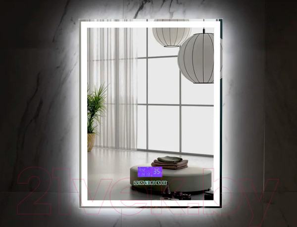 Изображение товара Зеркало Пекам Greta 80x120 / greta-80x120M (с подсветкой, с многофункциональной панелью)