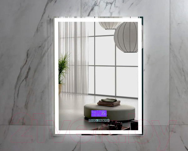 Изображение товара Зеркало Пекам Greta 80x120 / greta-80x120M (с подсветкой, с многофункциональной панелью)