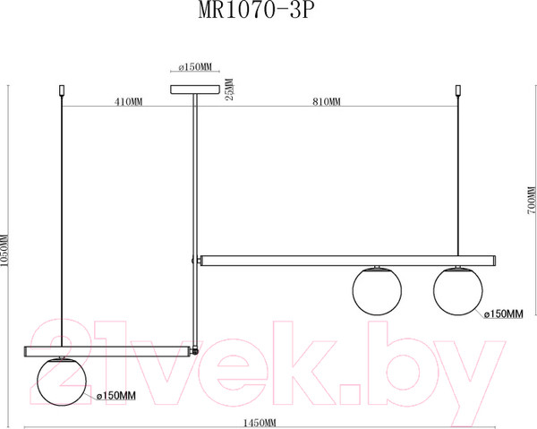 Изображение товара Потолочный светильник MyFar Jenifer MR1070-3P