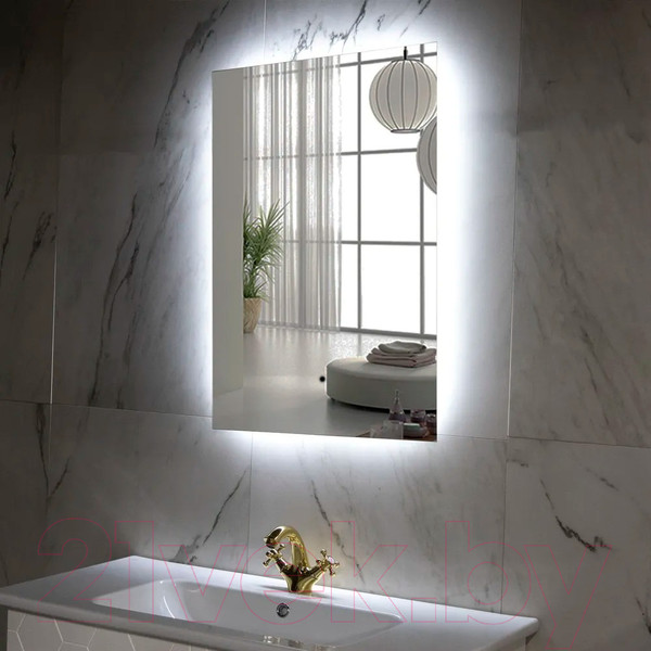 Изображение товара Зеркало Пекам Greta Fly 60x100 / GretaFly-60x100B (с подсветкой и бесконтактным сенсором)