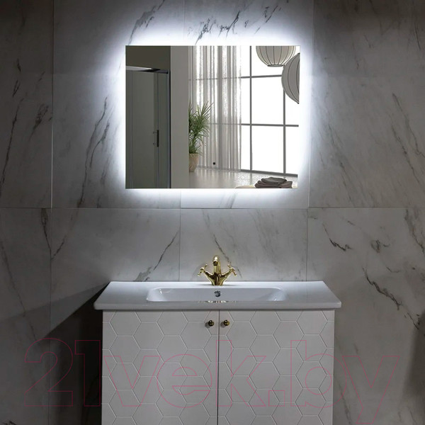 Изображение товара Зеркало Пекам Greta Fly 100x60 / GretaFly-100x60B (с подсветкой и бесконтактным сенсором)