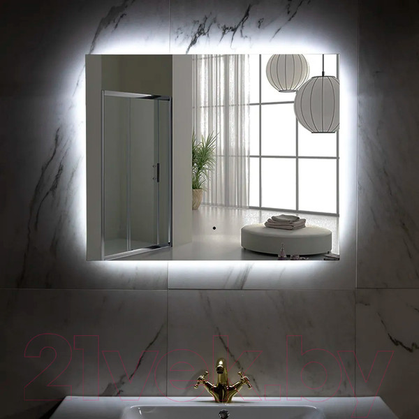 Изображение товара Зеркало Пекам Greta Fly 100x60 / GretaFly-100x60B (с подсветкой и бесконтактным сенсором)