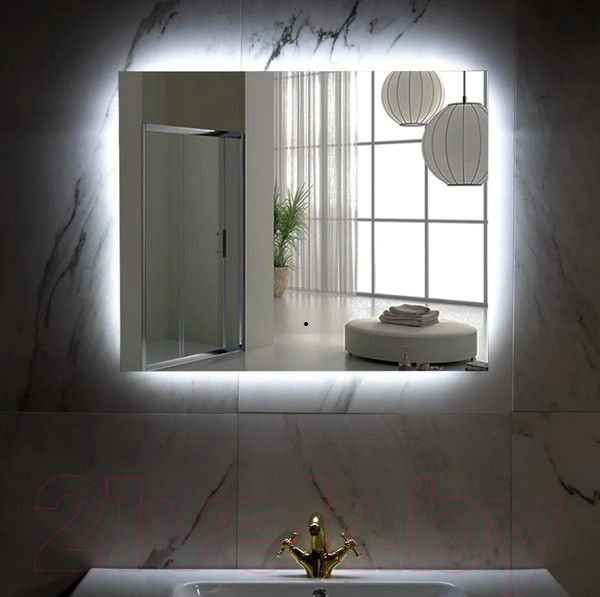 Изображение товара Зеркало Пекам Greta Fly 120x80 / GretaFly-120x80B (с подсветкой и бесконтактным сенсором)