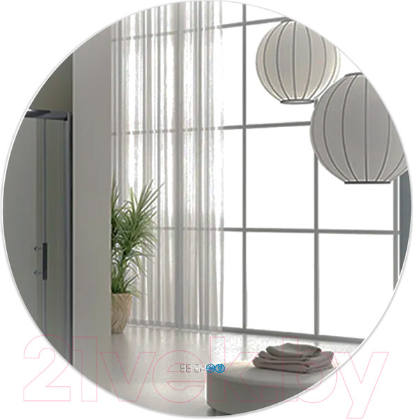 Изображение товара Зеркало Пекам Ring Fly 100x100 / RingFly-100x100spcl (с подсветкой, сенсором на прикосновение, подогревом, часами)