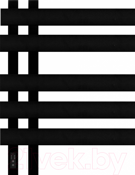 Изображение товара Полотенцесушитель электрический GRANULA Гамма Квадро 50x60 (терморегулятор, черный матовый)