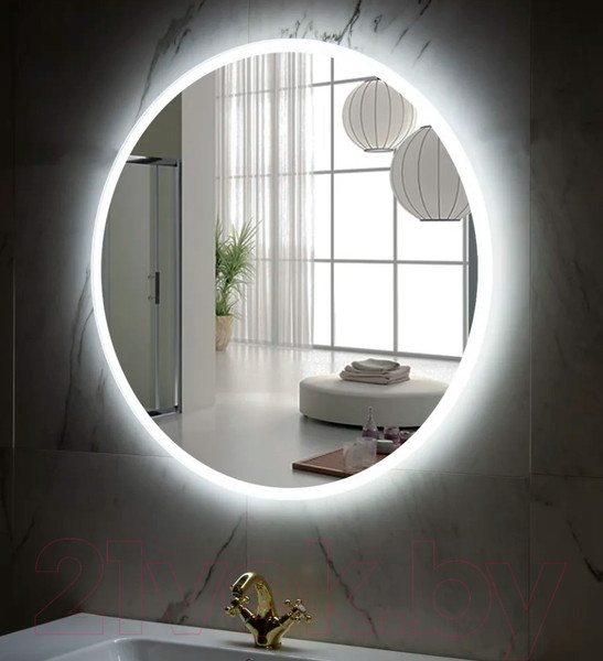 Изображение товара Зеркало Пекам Ring 90x90 / Ring-90x90B (с подсветкой и бесконтактным сенсором)