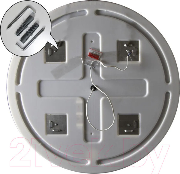 Изображение товара Зеркало Пекам Ring1 90x90 / Ring1-90x90B (с подсветкой и бесконтактным сенсором)