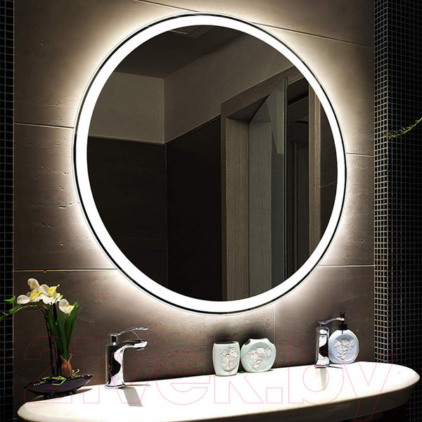 Изображение товара Зеркало Пекам Ring1 90x90 / Ring1-90x90B (с подсветкой и бесконтактным сенсором)