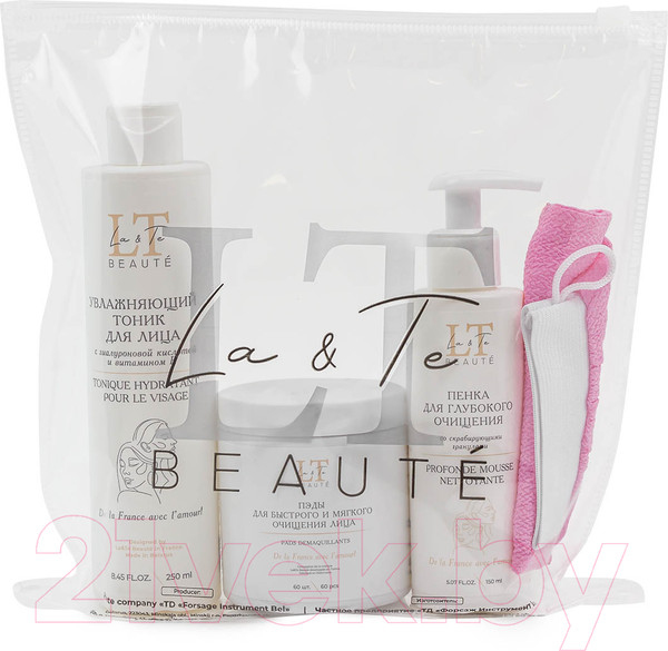 Изображение товара Набор косметики для лица La and Te beaute Пэды+Тоник+Пенка+Перчатка-рукавица LT-23