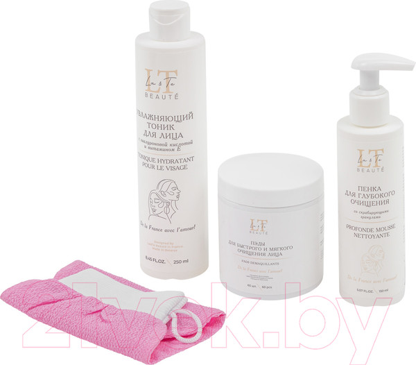 Изображение товара Набор косметики для лица La and Te beaute Пэды+Тоник+Пенка+Перчатка-рукавица LT-23