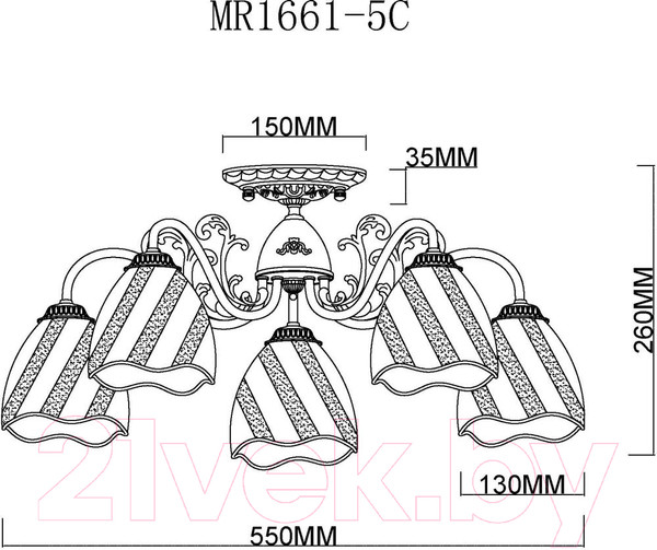 Изображение товара Люстра MyFar Nicole MR1661-5C