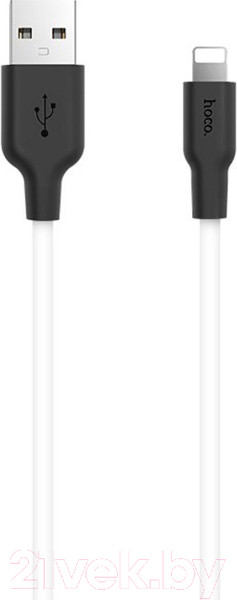 Изображение товара Кабель Hoco X21 Plus Lightning (2м, черный/белый)